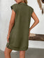 Texture Half Zip Cap Sleeve Tunic
