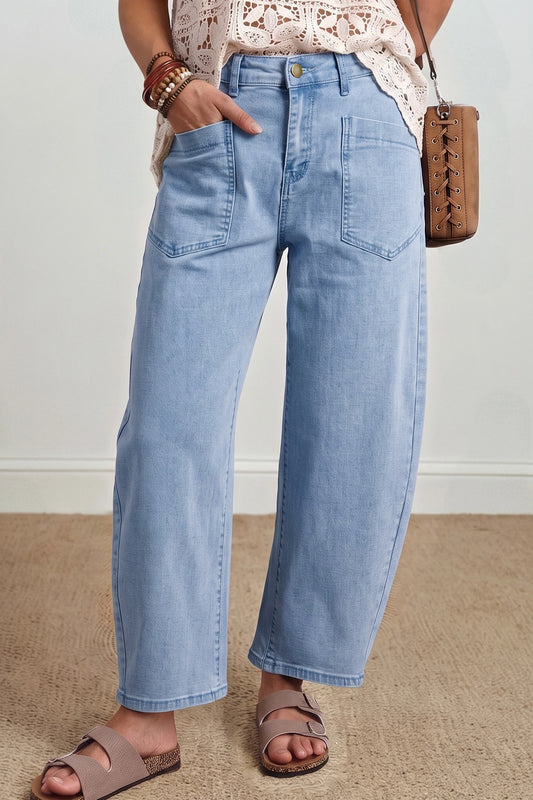 The Easy Autumn Barrel Jeans (Light Denim Colour)