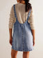 Denim Romper Dress with Front Pockets