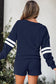Fall Days Varsity Stripe Sweatshirt Set (Multiple Colours)