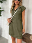 Texture Half Zip Cap Sleeve Tunic
