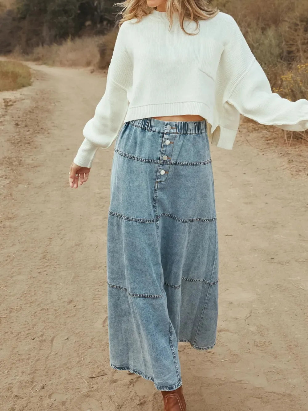 The Country Roads Denim Skirt