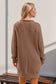 Waffle Long Sleeve Mini Dress with Pockets