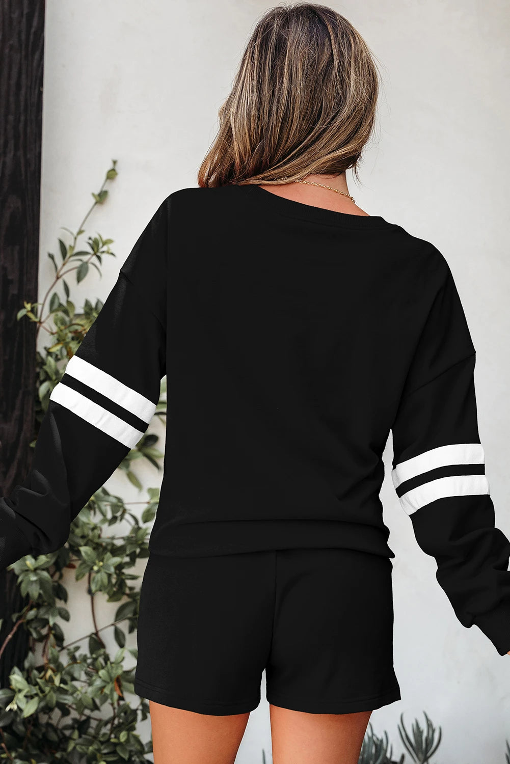 Fall Days Varsity Stripe Sweatshirt Set (Multiple Colours)
